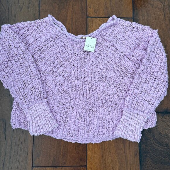 NWT Free People In A Swirl Pullover Sweater Lilac Bouquet Small - Picture 3 of 5